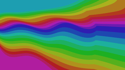 Bold Rainbow Spectrum: Abstract Wavy Lines for Eye-Catching Visuals and Dynamic Backgrounds