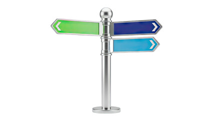 Direction Sign Pointing the Way Forward on White