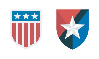 American inspired shields with stars and stripes