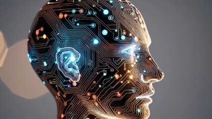 Technological evolution of artificial intelligence digital space visual art futuristic environment creative viewpoint innovation concept