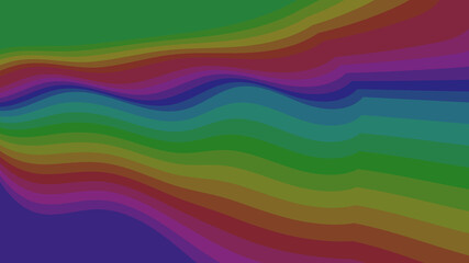 Dark Gradient Wave Abstract: Rich Rainbow Hues, Artistic Background, Graphic Design Texture