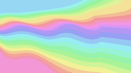 Light Pastel Gradient Wave Abstract: Muted Rainbow Hues, Artistic Background, Graphic Design Texture