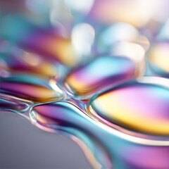 Iridescent liquid bubbles creating colorful abstract texture