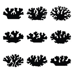 lichen texture silhouette icon set