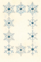 Watercolor Snowflake Set on Soft Beige Background
