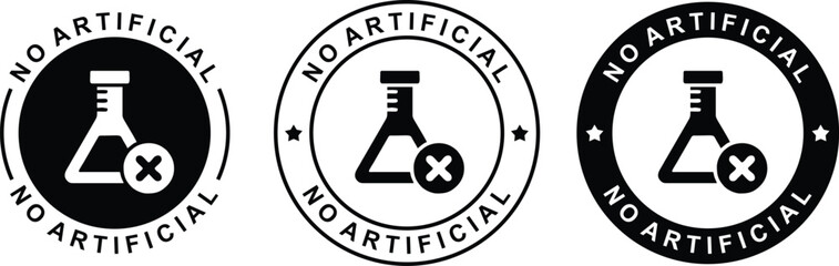 Artificial flavor free product . Artificial flavors not added . No Artificial . Organic product icon label sticker
