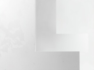 Clean white geometric corner frame with cloud dancer soft shadows creates minimal 2026 aesthetic. Ideal for product photography, mockups, presentations, branding templates, and text overlays.