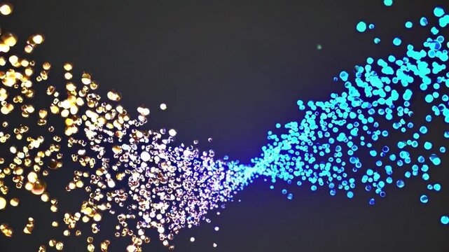 Dynamic motion of particles digital art abstract colorful vibrant effects creative visualization