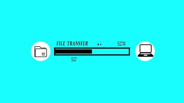 File Transformation Concept &ndash; Digital Format Conversion and Data Processing Animation File moving from folder to laptop footage optimized for modern data workflow visuals