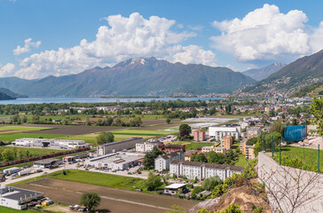 Landscape of Lavertezzo Piano, a small village located in the district of Locarno in the canton of Ticino, Switzerland.