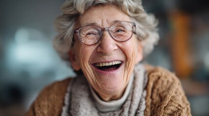 happy senior woman with joy excitement plays bingo in community smiles enjoys a fun social activity cheerful elderly lady in eyeglasses having fun happy retirement lifestyle