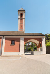 View of the Oratory of the Madonna della Neve in Magadino, a hamlet of Gambarogno in the canton of Ticino, Switzerland.