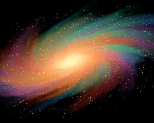 Vibrant Spiral Galaxy Nebula in Deep Space