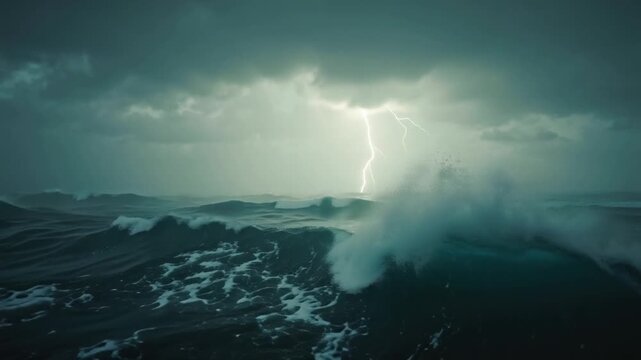 video clip of storm over the sea 
