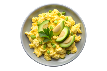Delicious Breakfast Scramble with Avocado and Green Onions