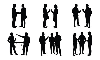 Silhouettes of Colleagues Discussing Reports and Business Metrics