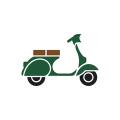 Minimalist Scooter Icon for Delivery, Ride Service, Courier Transport, and Urban Mobility Design.