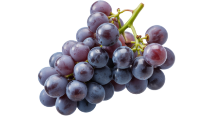 A bunch of purple grapes isolated on transparent background