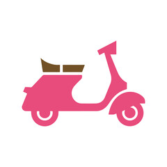 Minimalist Scooter Icon for Delivery, Ride Service, Courier Transport, and Urban Mobility Design.