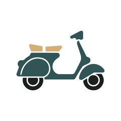 Minimalist Scooter Icon for Delivery, Ride Service, Courier Transport, and Urban Mobility Design.