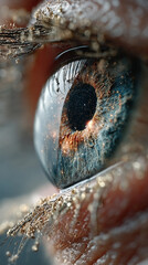 Close Up Macro of Human Eye with Galaxy