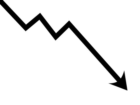 black decline graph with arrow png file transparent, background