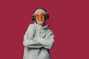 Vibrant Young Person Demonstrating Confidence While Engaging In Streaming And Music Creation Activities