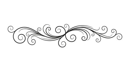 Floral Swirl Pattern: A delicate and intricate floral swirl pattern. A black and white depiction of a decorative scroll.  A celebration of elegance and design.