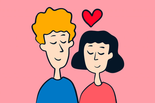 Minimalist illustration of love and romance