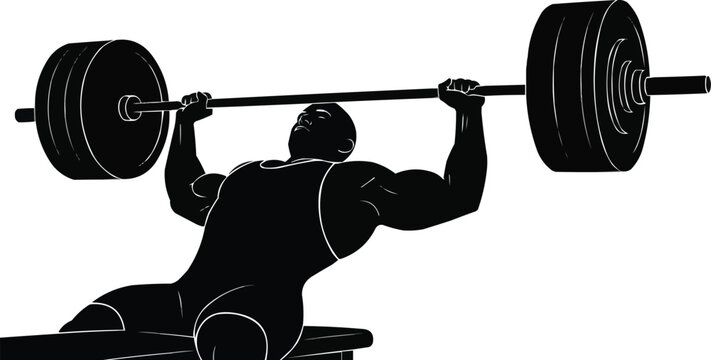 Specially abled Powerlifting Silhouette Vector | Paralympic Strength Athlete