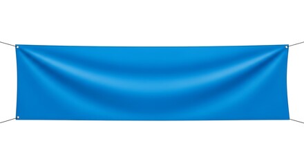 Blue banner isolated on white background, a versatile template for announcements, promotions, or branding, offering a clean and customizable space
