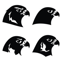 uae falcon head icons set