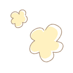 Floral Abstraction: An illustration of a stylized, cartoon flower on the plain background. A charming visual representing spring or purity. 