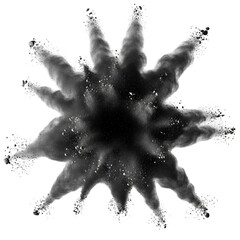 Black Powder Burst Abstract Design