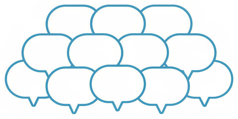 Fototapeta premium Speech bubble chat message dialogue conversation talk cluster stack outline minimal