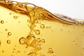 Golden oil macro bubbles liquid viscosity slow motion splash texture fluid abstract. Golden oil macro with bubbles and liquid viscosity slow motion, splash texture and fluid abstract feel