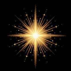 Fototapeta premium Radiant star explosion light effect, sparkling energy beams, cinematic glow