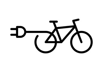 Electric bicycle charging icon
