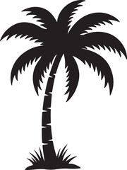Obraz premium The image is a solid black silhouette of a palm tree.