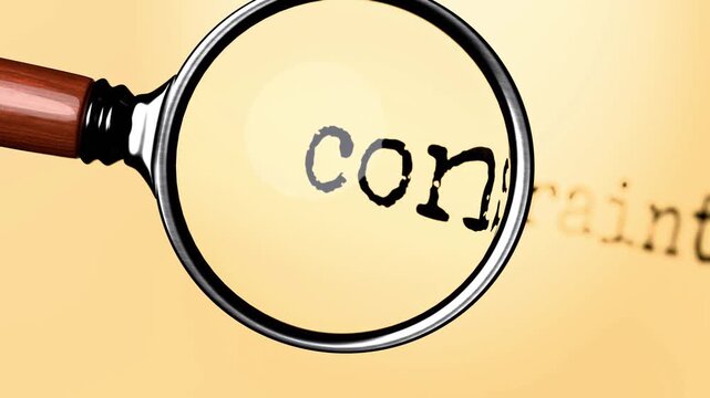 Constraints under close examination. Focusing on Constraints, analyzing it, taking a closer look. Concentrating on Constraints, reviewing it, searching for answers