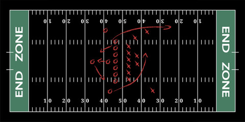 An American Football Tactical Board with Chalkboard Finish