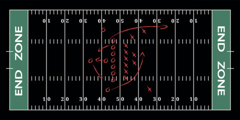 An American Football Tactical Board with Chalkboard Finish