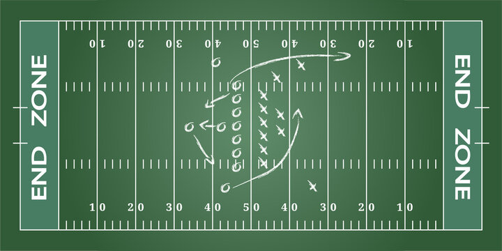 American football tactical board green background