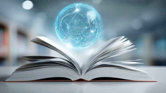 Medium shot capturing an advanced predictive AI analyzing book metadata on a digital interface to forecast classification categories efficiently.