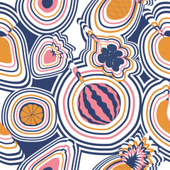 Colorful Abstract Fruit Seamless Pattern