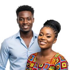 Smiling African American Couple Studio Portrait