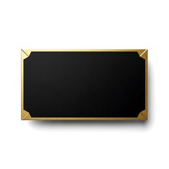Blackboard with gold frame on white background for writing or drawing