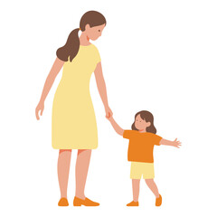 Happy mother with children family moments