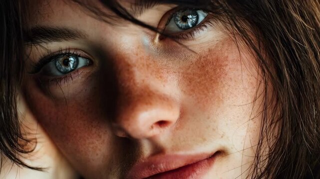 Medium shot of a portrait highlighting catchlights in the eyes emphasizing brightness and liveliness in expressive photography