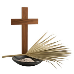 Lent  Ash Wednesday Cross Ashes Palm Branch
